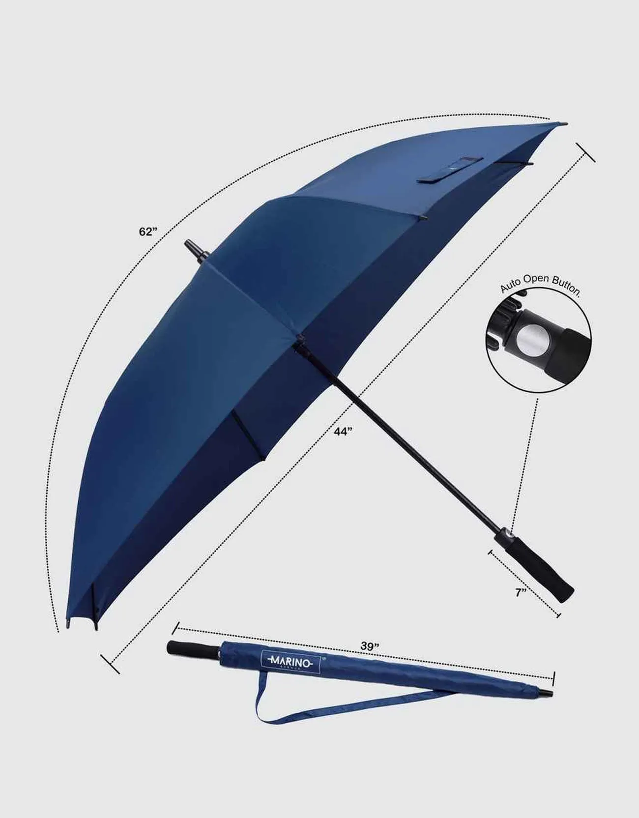 Extra Large 62" Automatic Open Golf Umbrella