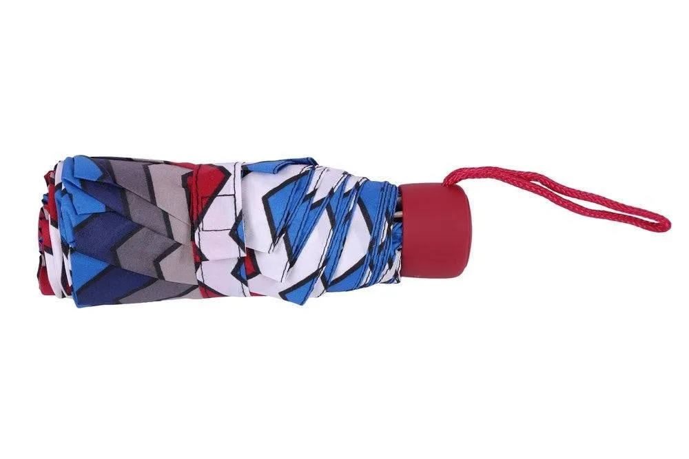 FabSeasons 5 fold Digital Printed Small Compact Manual Maroon Umbrella