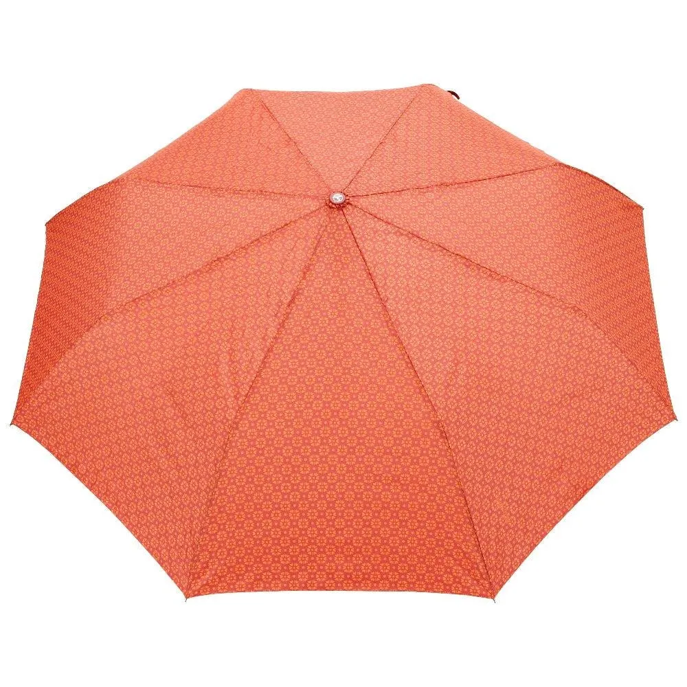 FabSeasons Orange Printed 3 fold fancy Automatic Umbrella