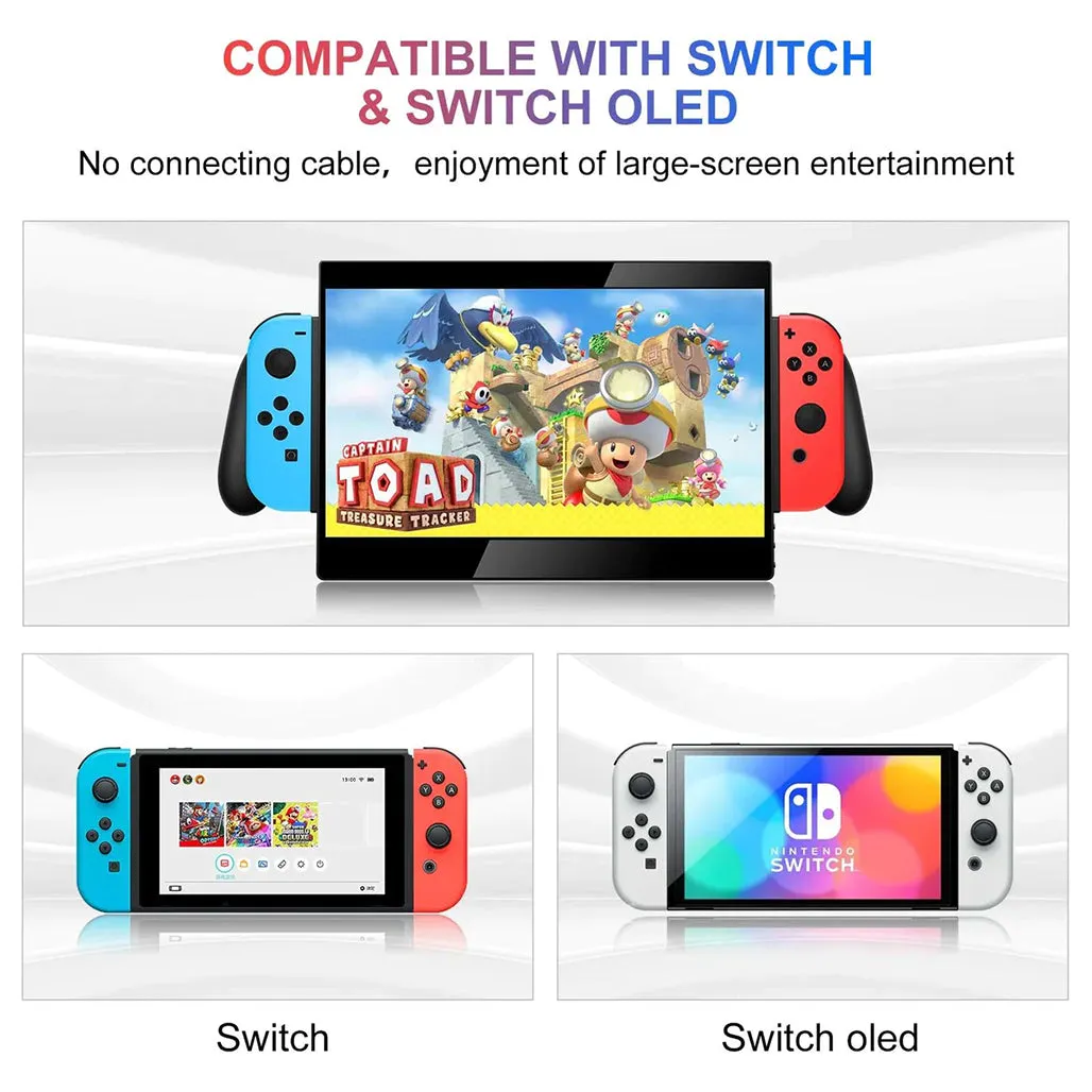 G-STORY 10.1" Portable Monitor for Nintendo Switch - HD Display with Built-in Speakers and Removable Battery