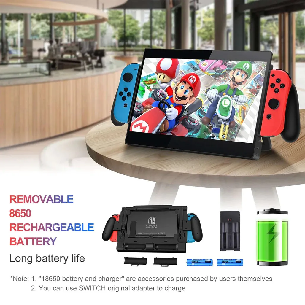 G-STORY 10.1" Portable Monitor for Nintendo Switch - HD Display with Built-in Speakers and Removable Battery