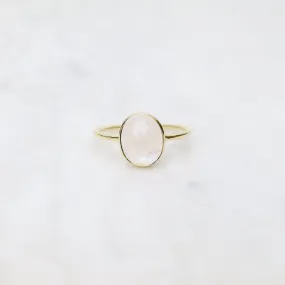 Gold Vermeil Bezel Set Rainbow Moonstone Cabochon Ring