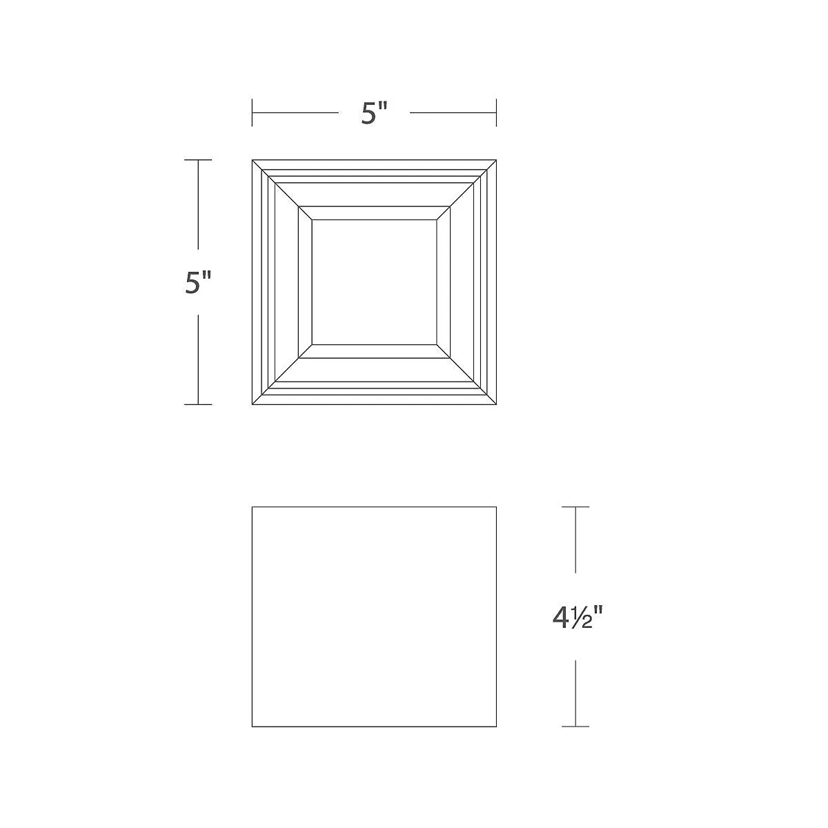 Kube 5 In. LED Outdoor Flush Mount 3000K Black finish