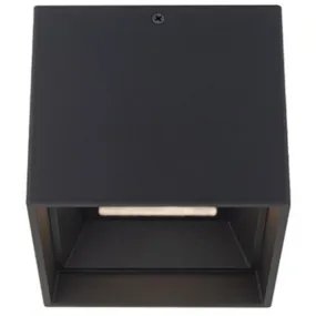 Kube 5 In. LED Outdoor Flush Mount 3000K Black finish