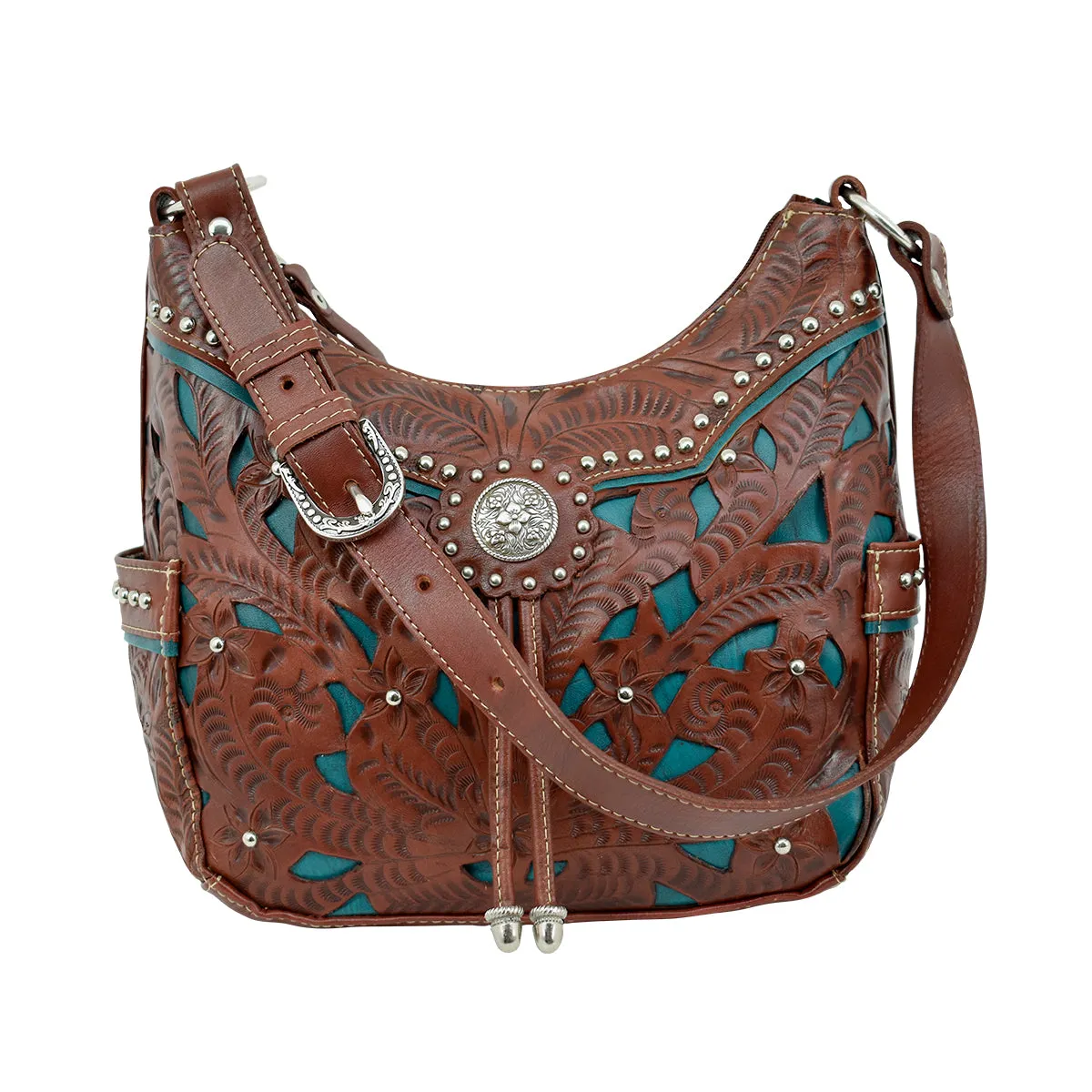 Lady Lace Zip-Top Everyday Hobo With Side Pockets