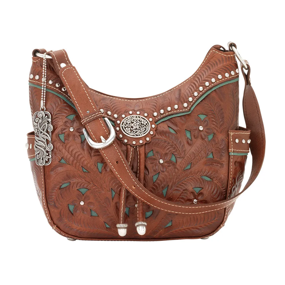 Lady Lace Zip-Top Everyday Hobo With Side Pockets
