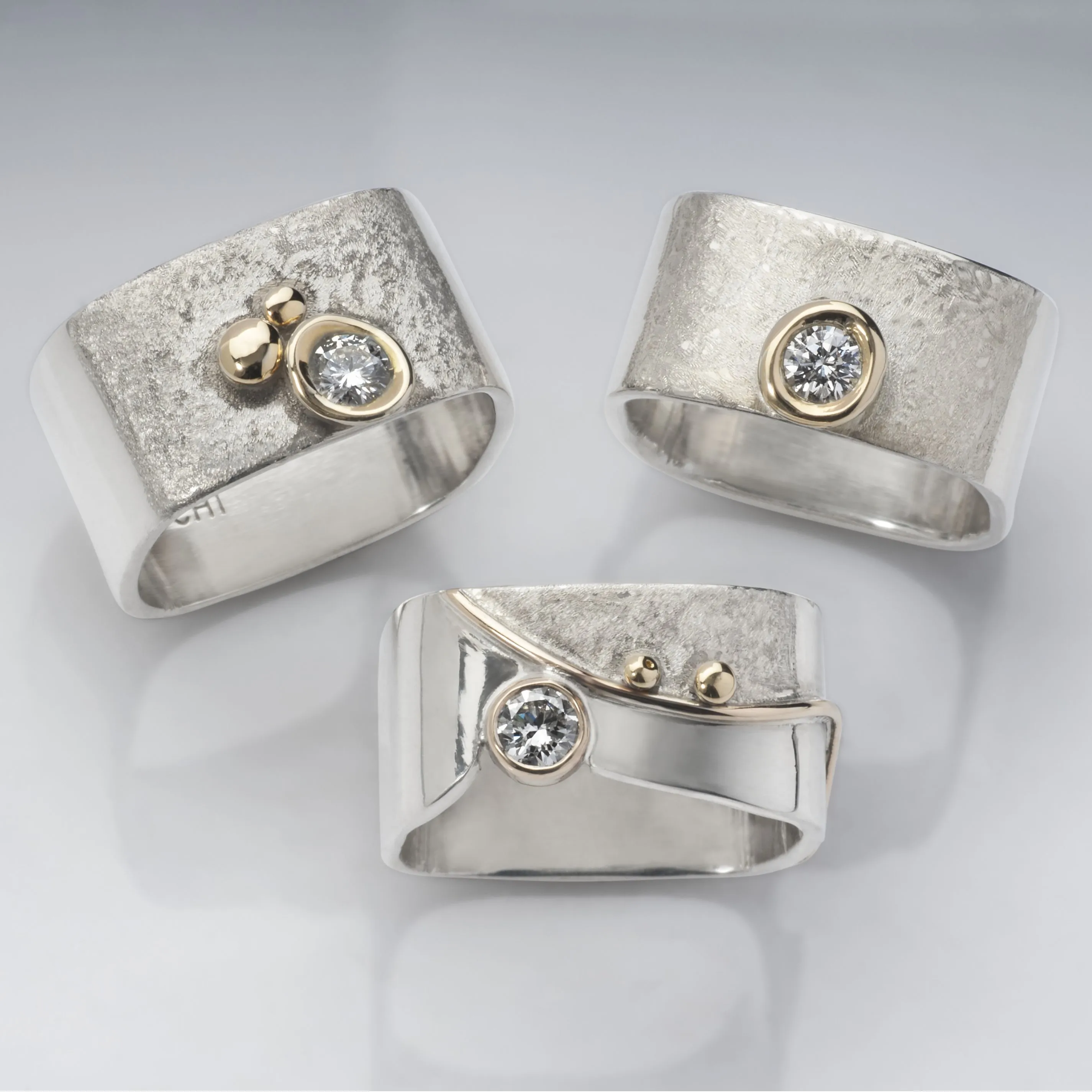 Large Blossom Diamond Stacking Rings