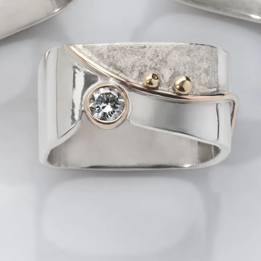 Large Blossom Diamond Stacking Rings