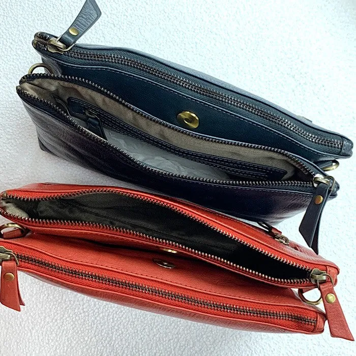 LEATHER CROSS BODY SMALL NAVY
