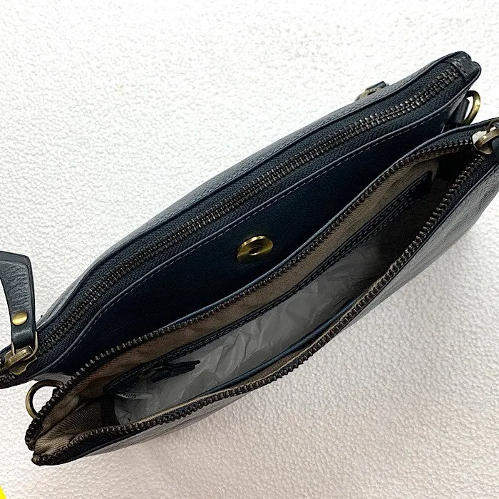 LEATHER CROSS BODY SMALL NAVY