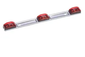 LED 3-Light Bar, Trailer Identification Light w/Stainless Steel Base # ID-86020-R