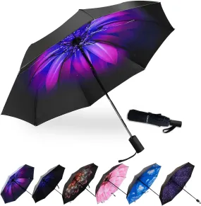 LLanxiry Umbrella Small Compact Travel Umbrellas for Rain Mini Folding Portable Windproof Umbrella for Man/Women