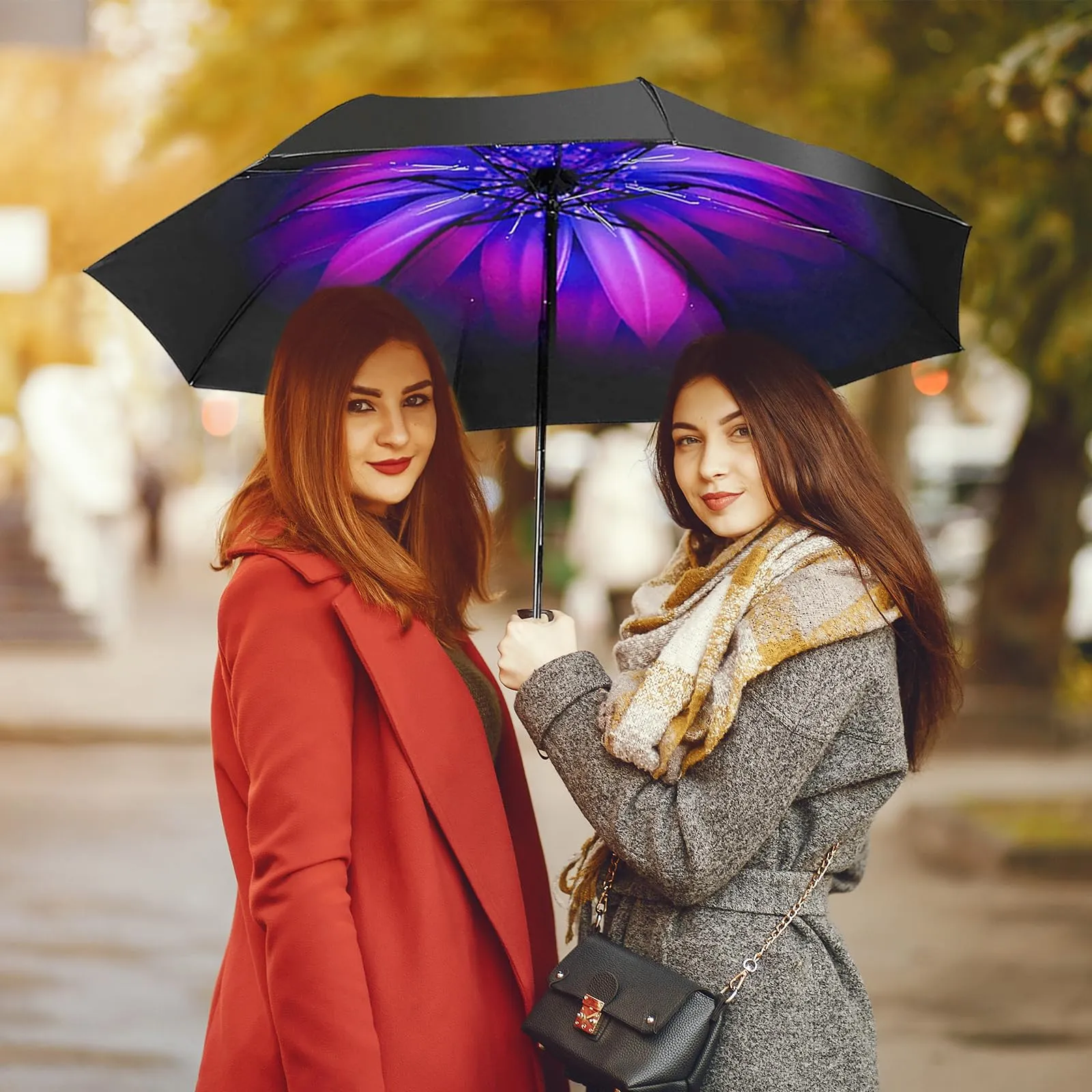 LLanxiry Umbrella Small Compact Travel Umbrellas for Rain Mini Folding Portable Windproof Umbrella for Man/Women