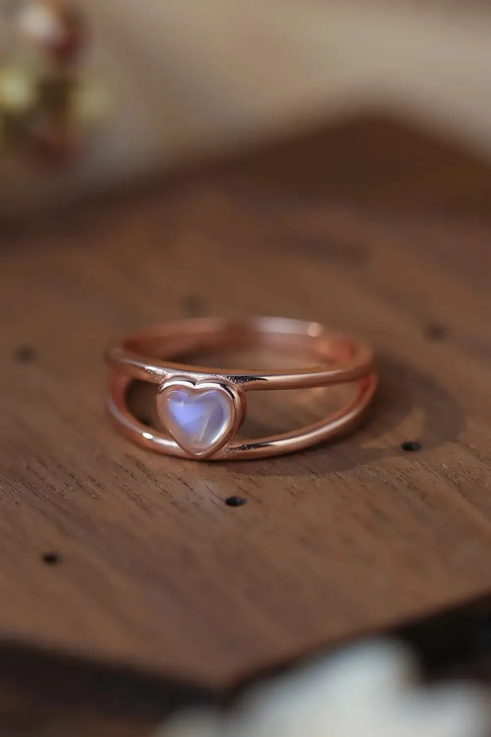 LOVCIA Moonstone Heart 925 Sterling Silver Ring
