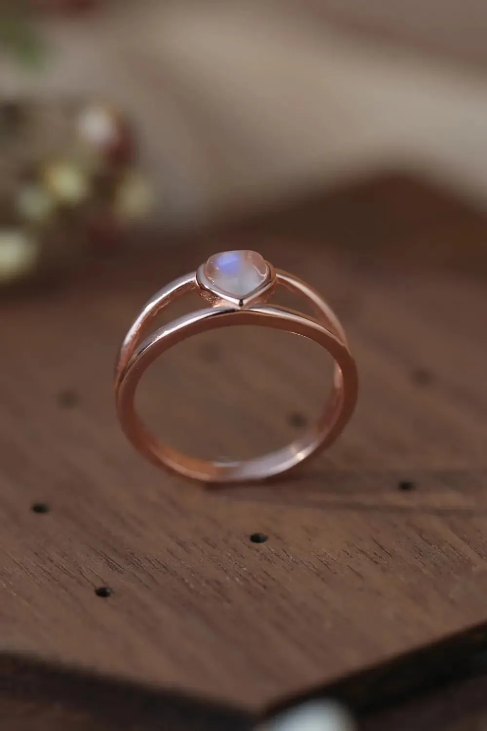LOVCIA Moonstone Heart 925 Sterling Silver Ring