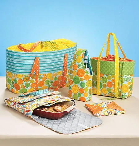 McCall's Pattern M6338 Carriers, Hot Pad and Picnic Totes