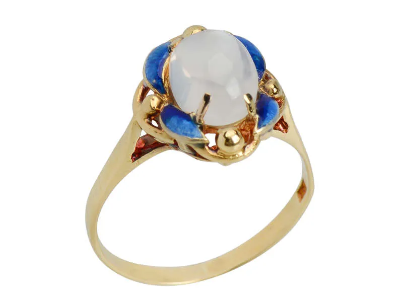 Moonrise Marvelous - Moonstone Enamel Ring