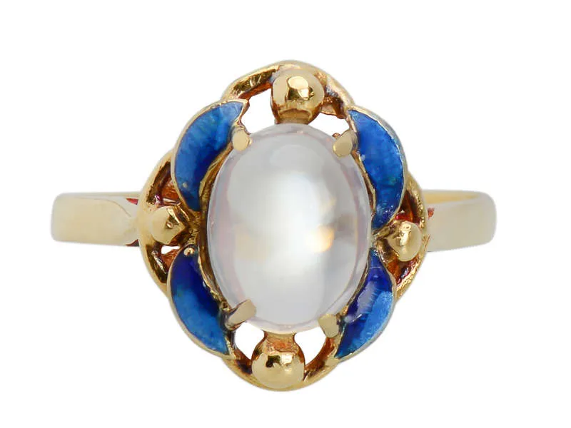 Moonrise Marvelous - Moonstone Enamel Ring