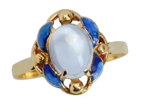 Moonrise Marvelous - Moonstone Enamel Ring