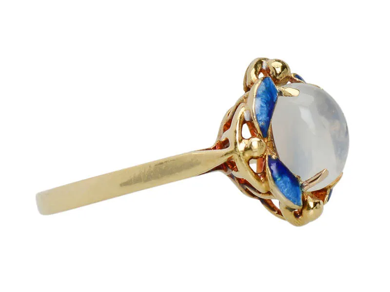 Moonrise Marvelous - Moonstone Enamel Ring