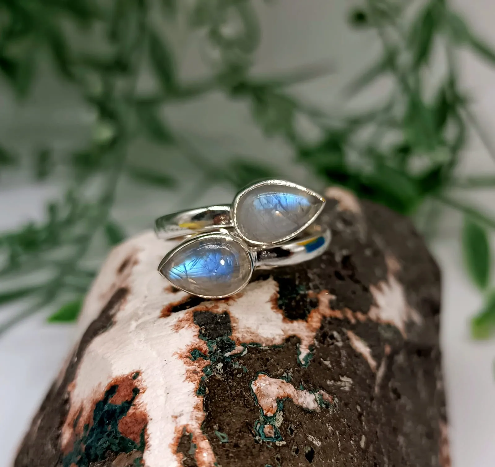 Moonstone 925 Sterling Silver Ring - Adjustable