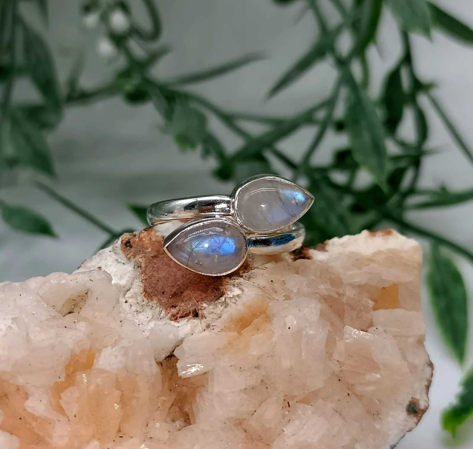 Moonstone 925 Sterling Silver Ring - Adjustable
