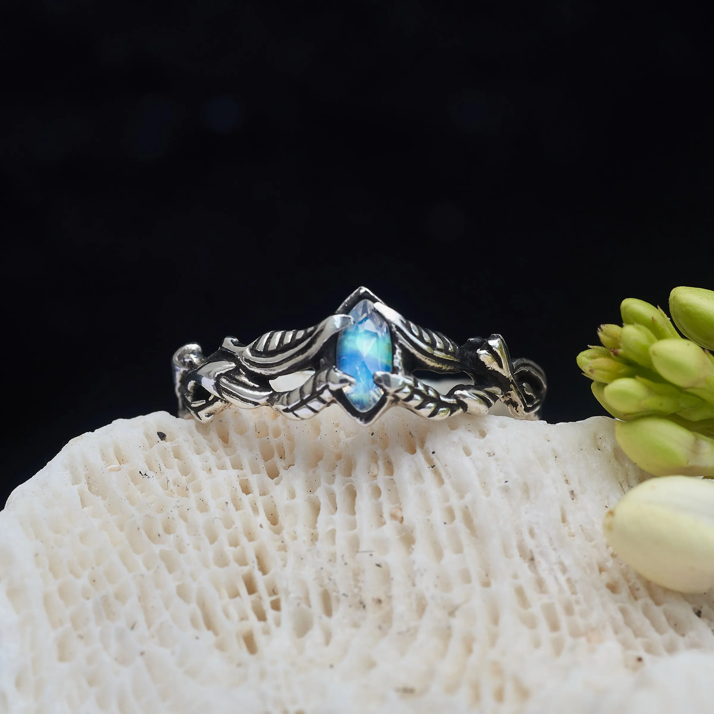 Moonstone Engagement Ring "Crystal"