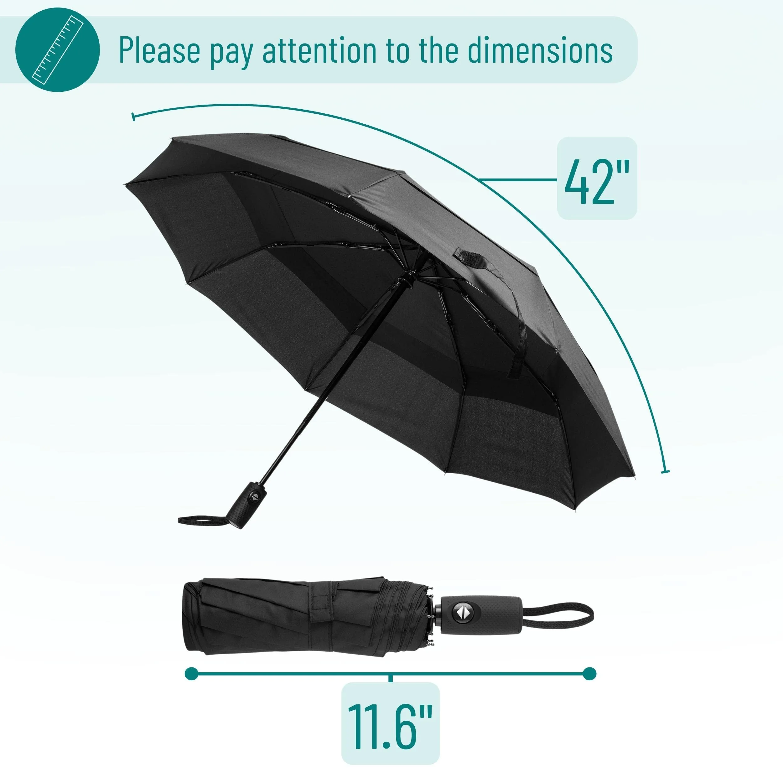Mr. Pen- Windproof Travel Umbrella, Automatic Umbrellas for Rain, Compact Umbrella, Travel Umbrella Compact, Windproof Umbrella