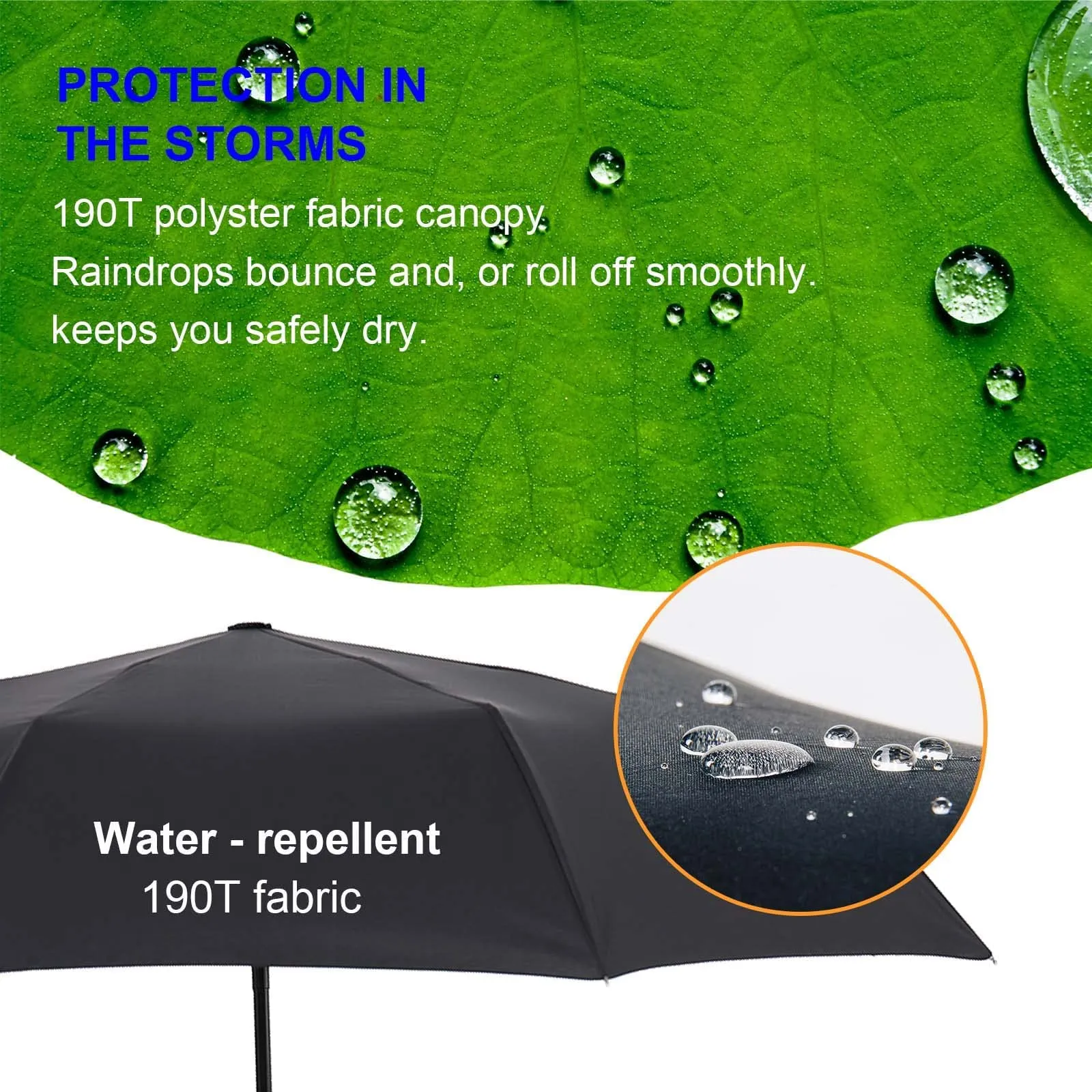 NIKIOYE Umbrella Compact Travel Umbrellas Strong Durable Windproof 50  UV Blocking Umbrella for Sun Rain Portable Umbrella, Auto Open/Close, Perfect Car Umbrella, Golf Umbrella