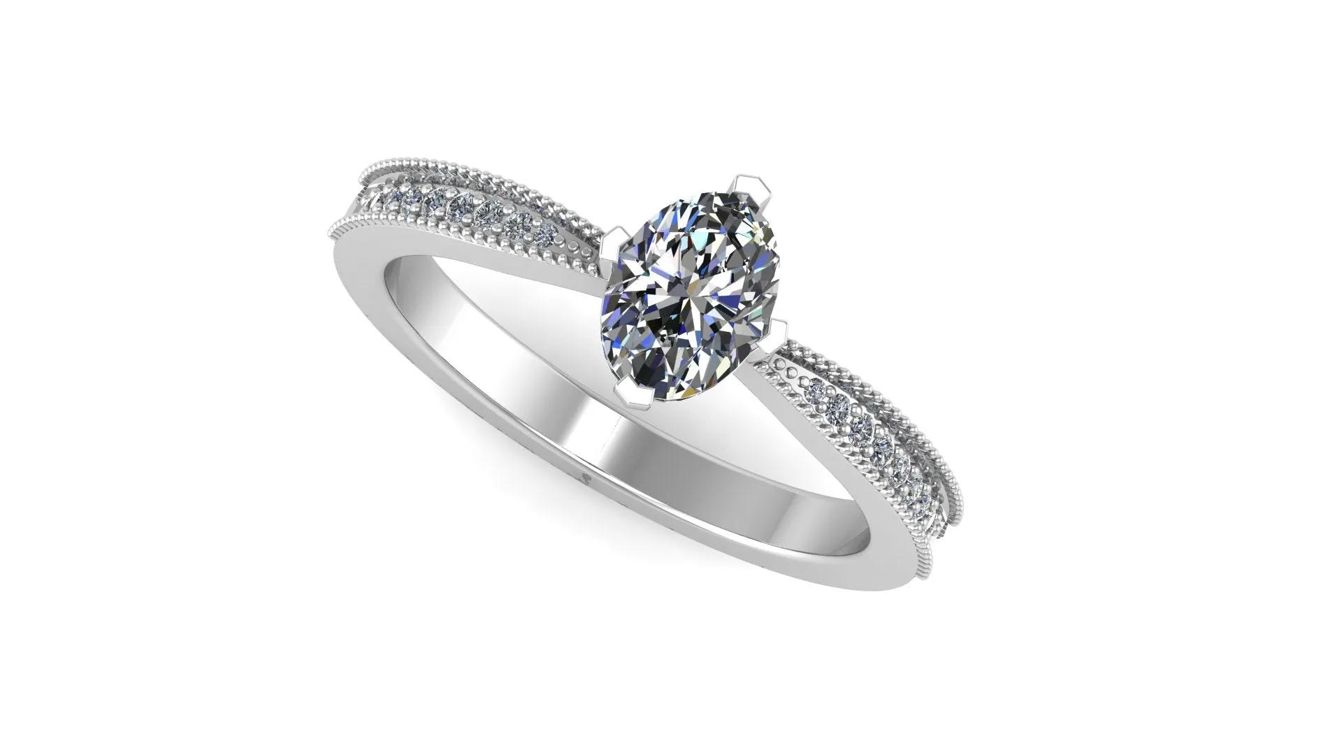 Oval Diamond Solitaire Engagement Ring