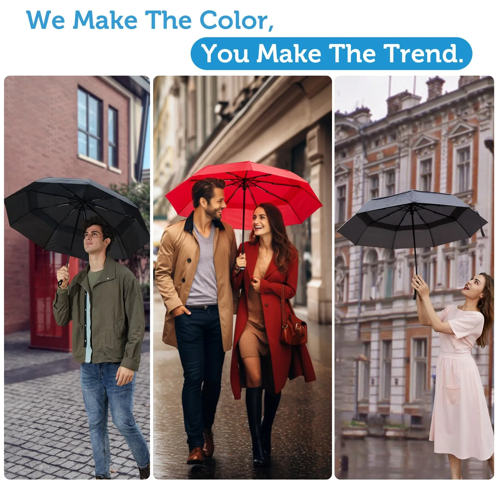 PANBU Umbrella Umbrellas for Rain, Ideal Portable Travel Umbrella Windproof Compact Umbrella for wind and Rain, --Stong Wind Resistant, Heavy Duty, Automatic Umbrella, Easy Open Close--Perfect Mens