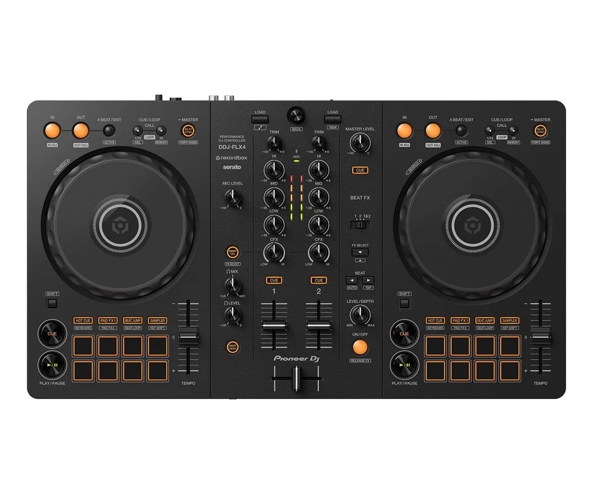 Pioneer DJ DDJ-FLX4, DM-50D and HDJ-CUE1 Starter Bundle