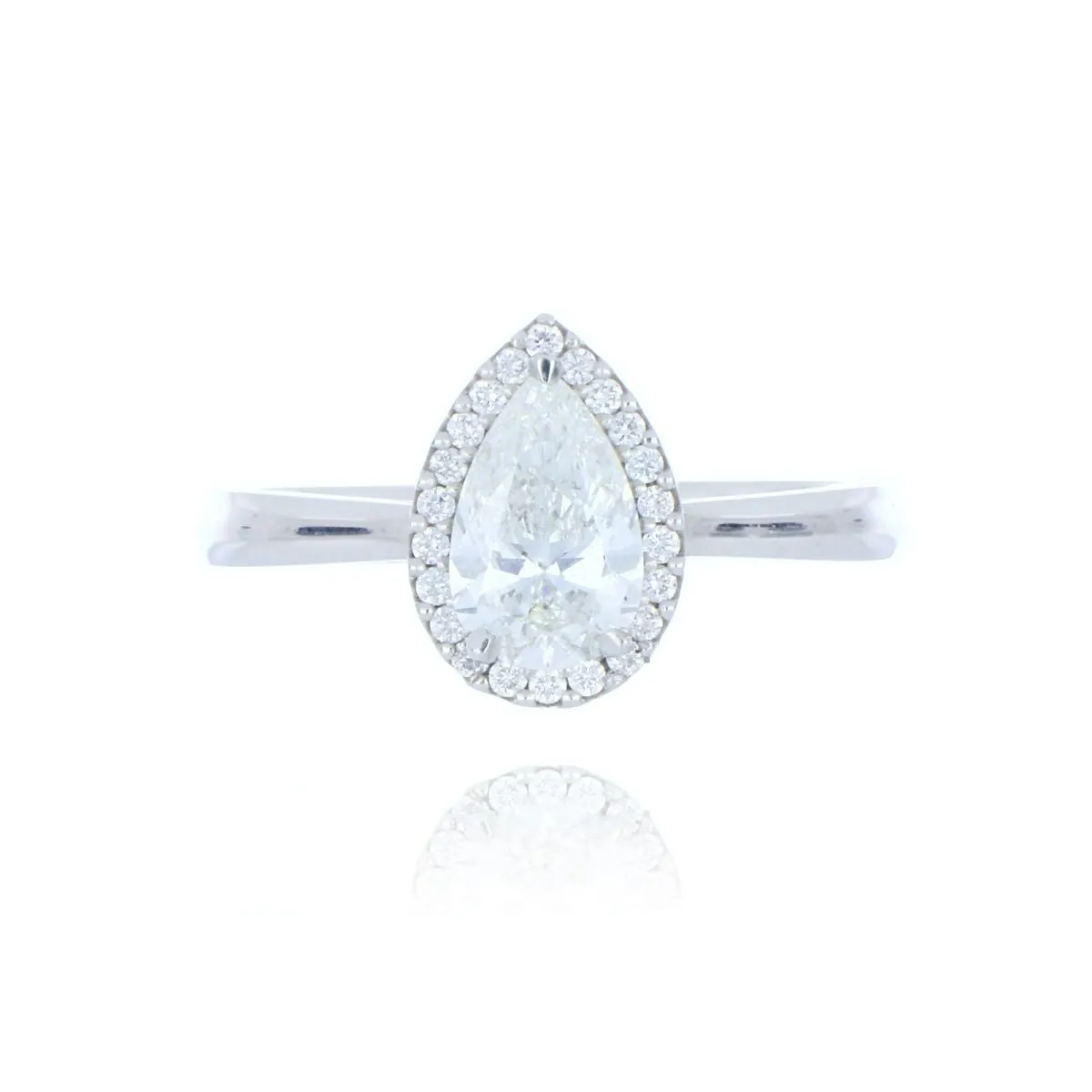 Platinum 1.10ct Pear Cut Diamond Cluster Ring