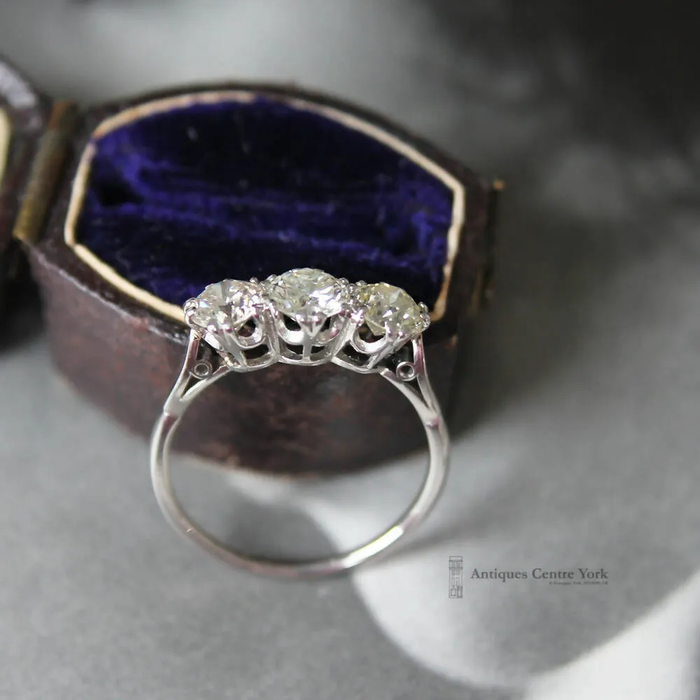 Platinum & Diamond Three Stone Ring 1.15cts