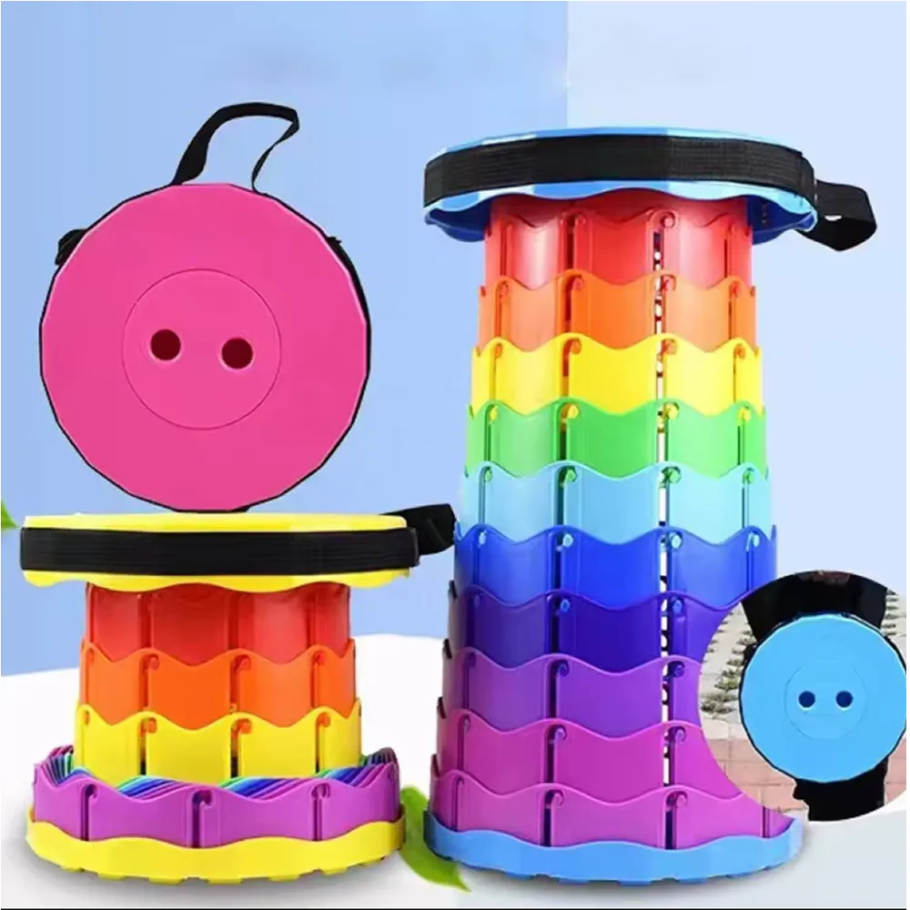 Rainbow Colour Foldable Telescopic Lightweight Compact Stool M24-16-4