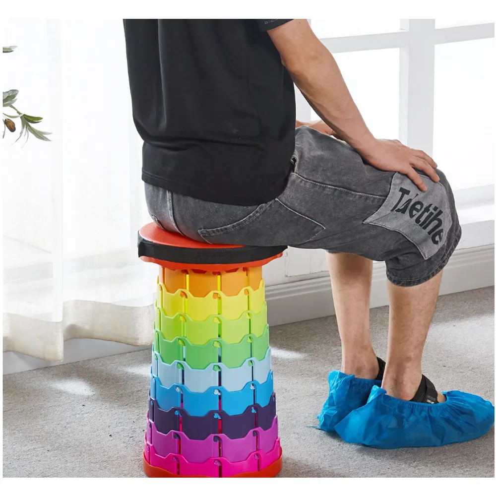 Rainbow Colour Foldable Telescopic Lightweight Compact Stool M24-16-4