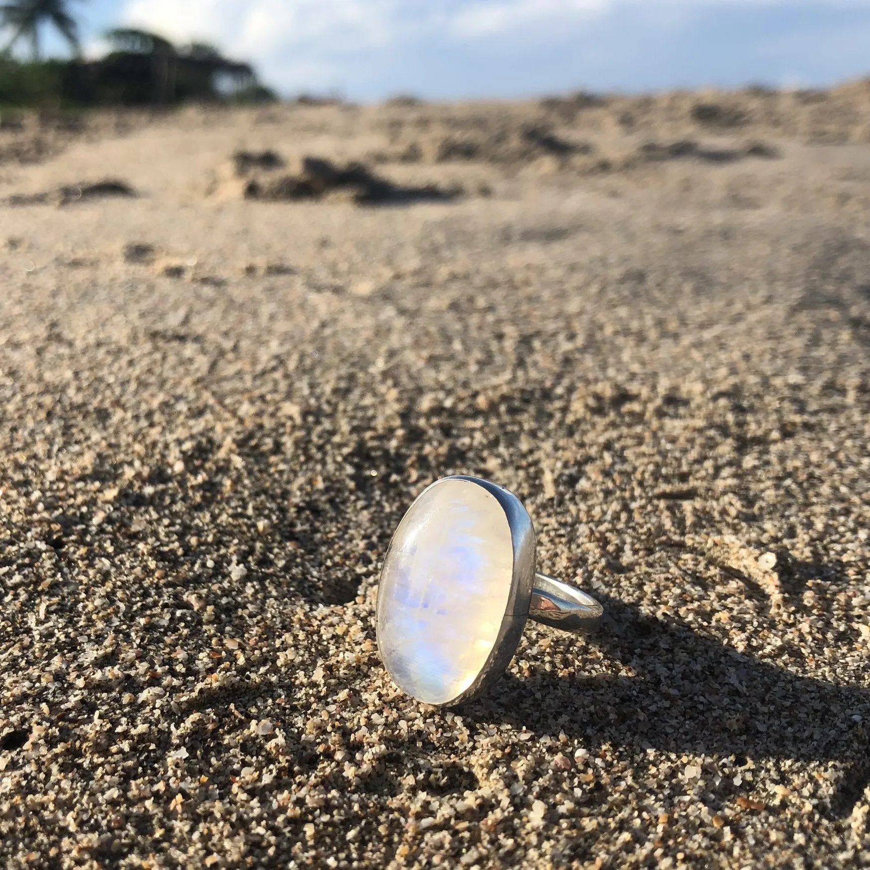 Rainbow Moonstone Oval Ring