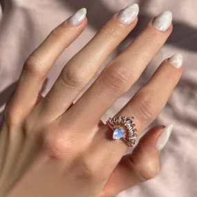Rose Gold Moonstone Magic Teardrop Ring