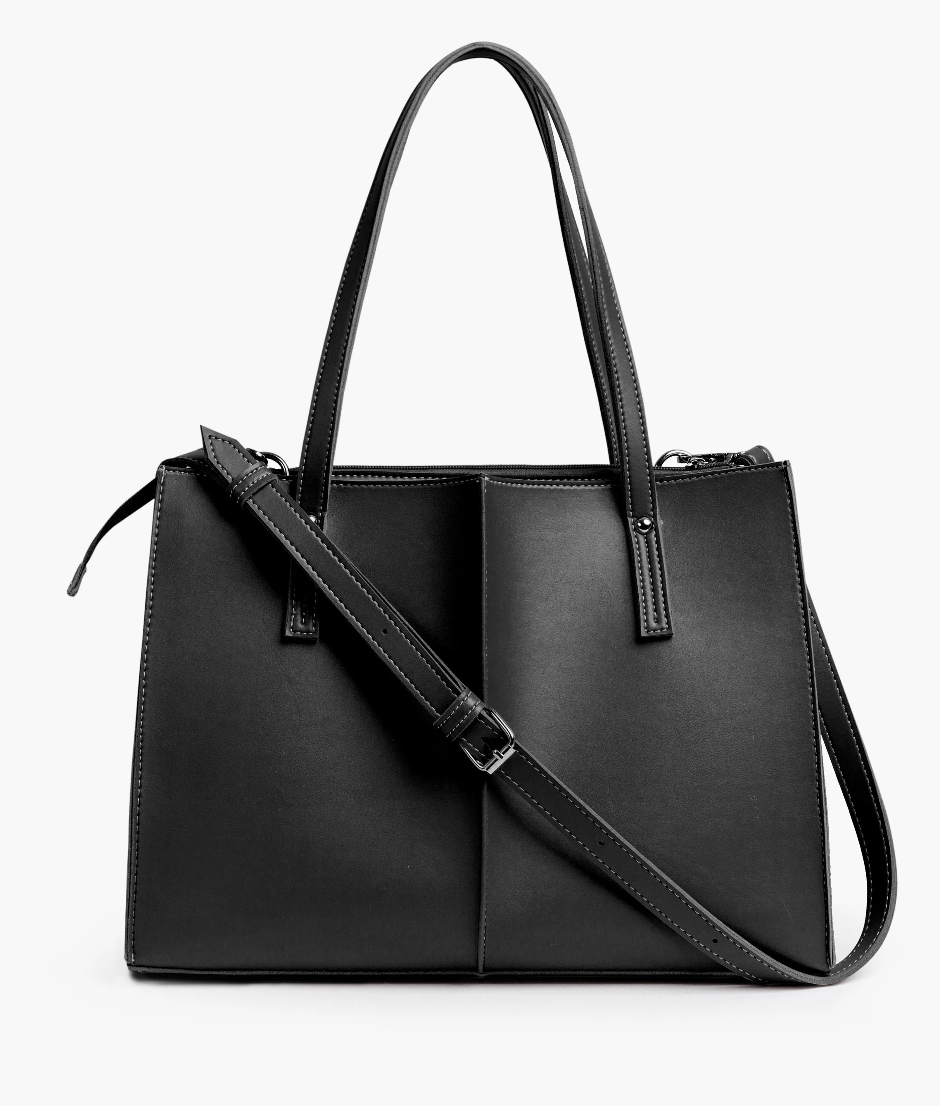 RoveBags Brown Suede Zipper Tote Bag