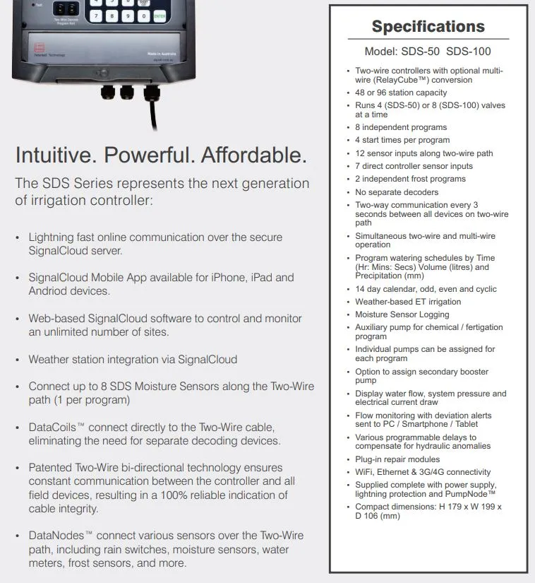 SD System Signal SDS-100 Two Wire Irrigation Controller