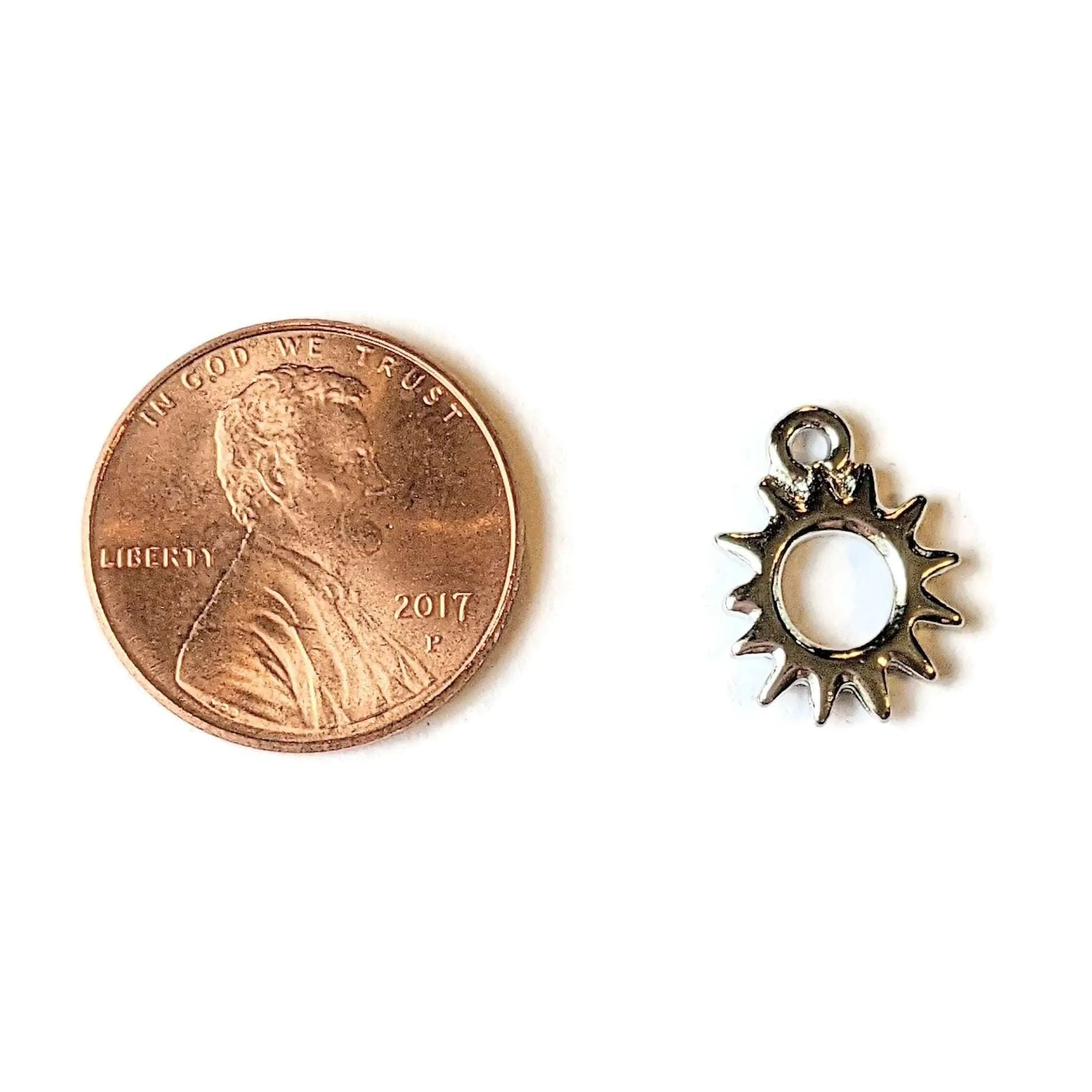 Silver Small TierraCast® Open Celestial Sun Charm