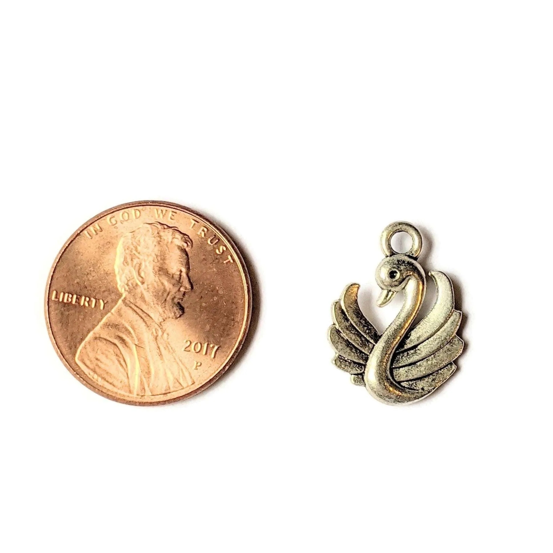 Silver Swan Charm