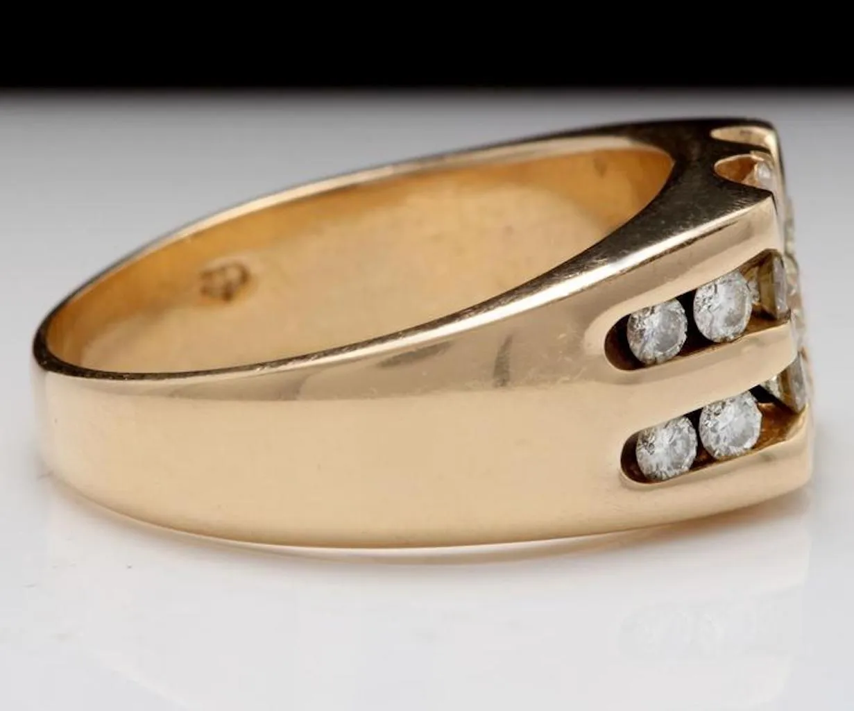 Splendid 1.00 Carats Natural VS2 Diamond 14K Solid Yellow Gold Ring