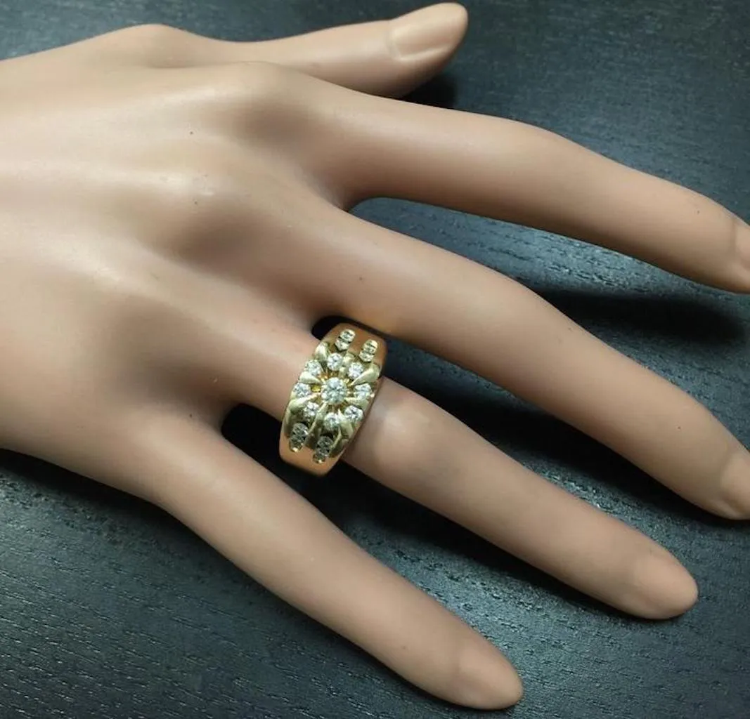 Splendid 1.00 Carats Natural VS2 Diamond 14K Solid Yellow Gold Ring