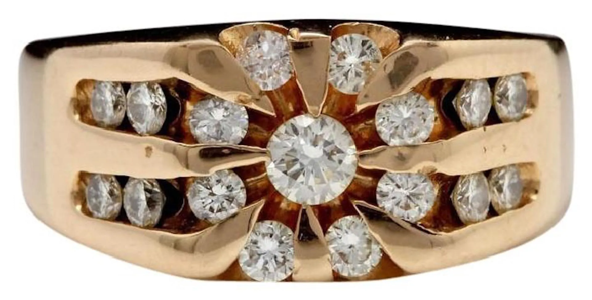 Splendid 1.00 Carats Natural VS2 Diamond 14K Solid Yellow Gold Ring
