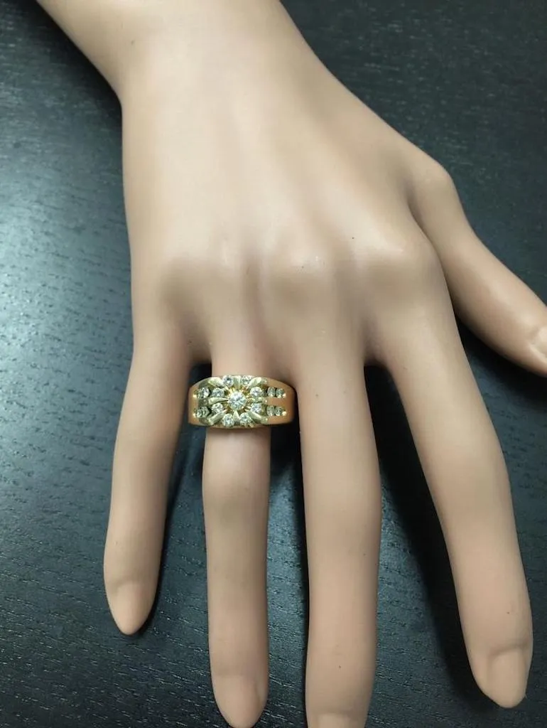 Splendid 1.00 Carats Natural VS2 Diamond 14K Solid Yellow Gold Ring