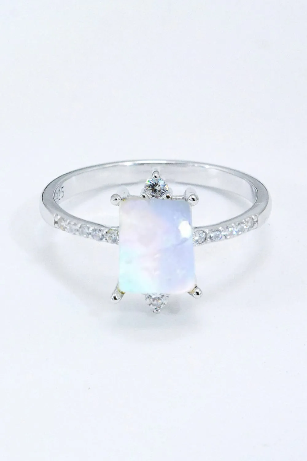Sterling Silver Square Moonstone Ring