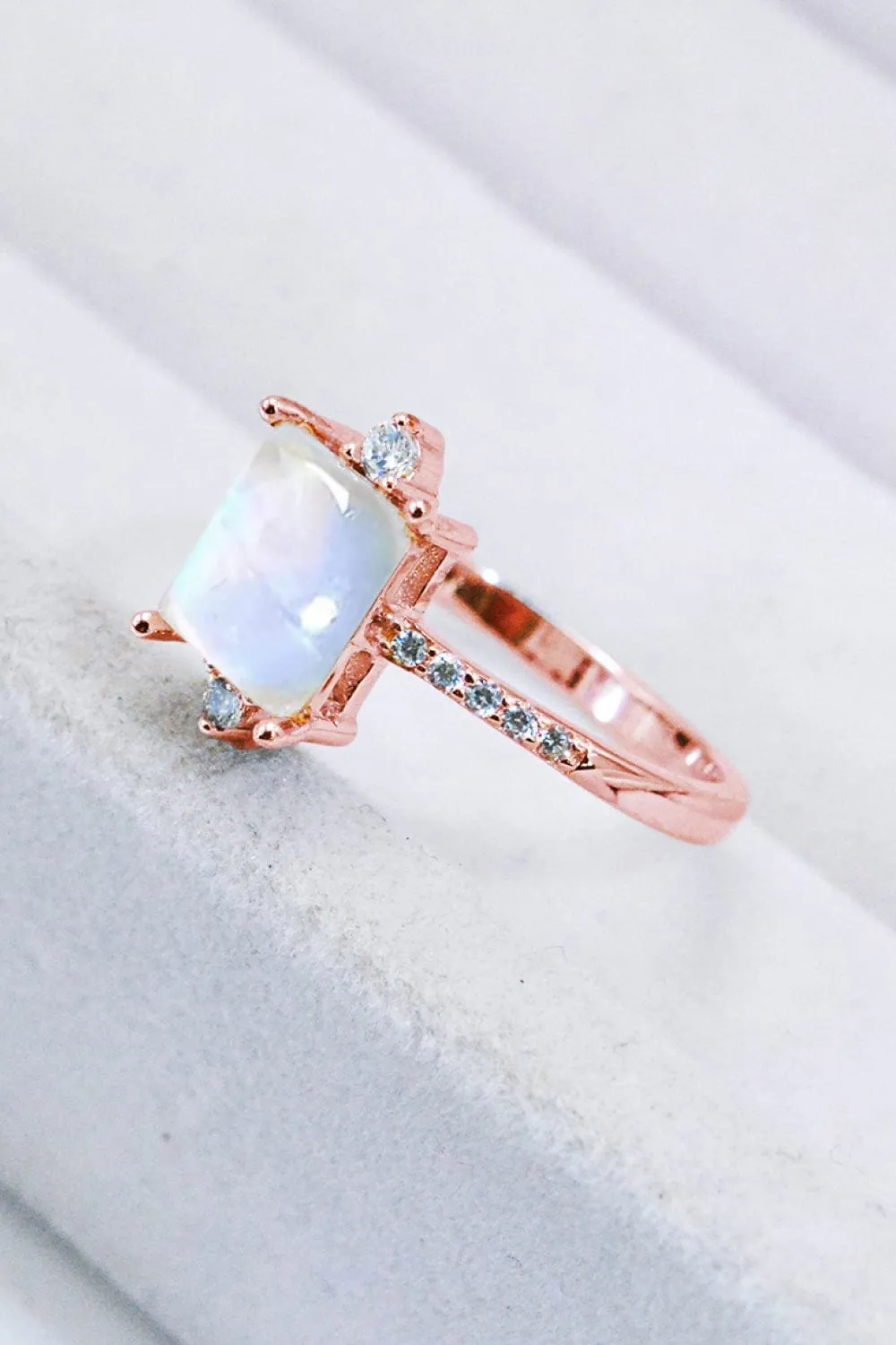 Sterling Silver Square Moonstone Ring