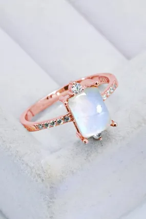 Sterling Silver Square Moonstone Ring