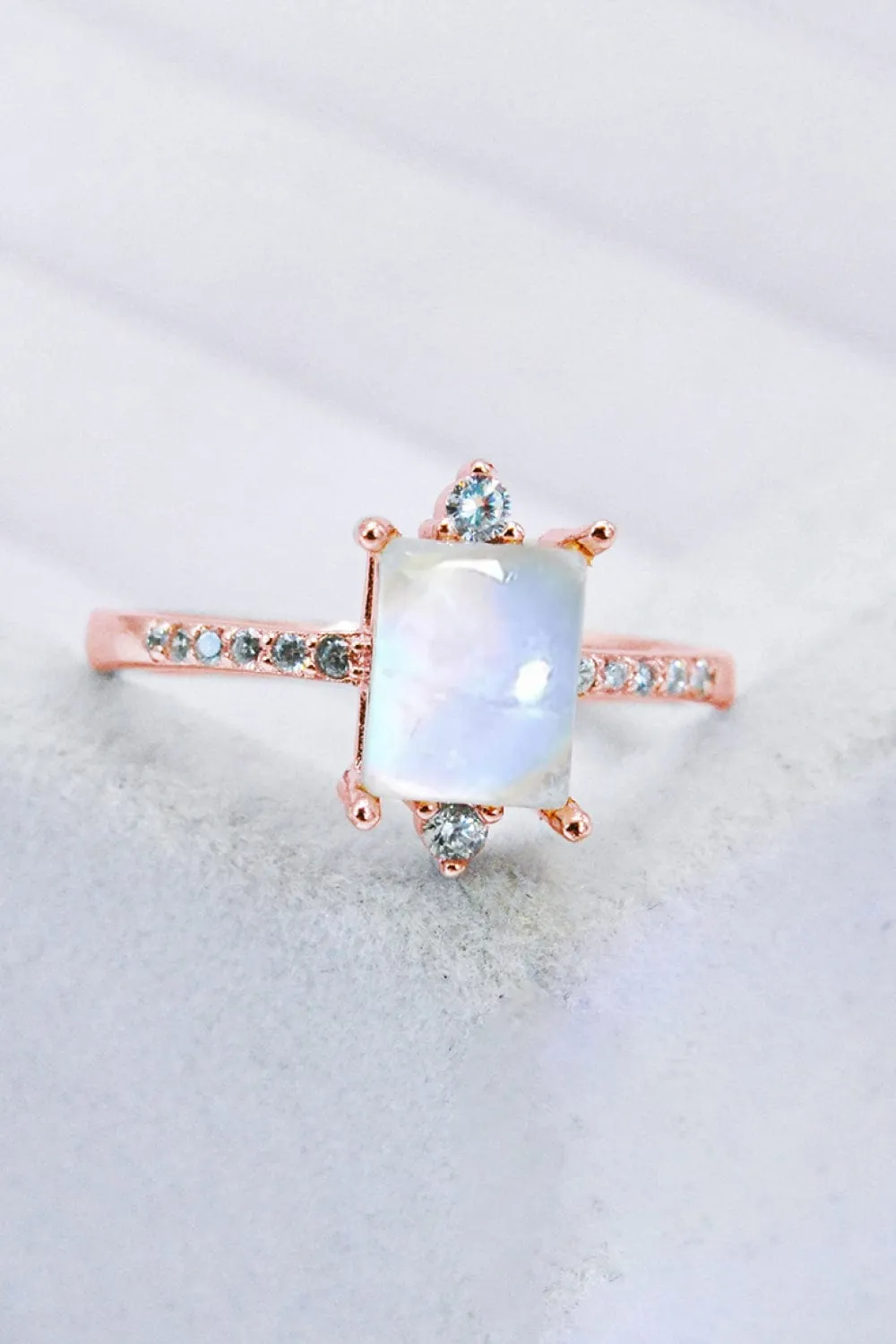Sterling Silver Square Moonstone Ring